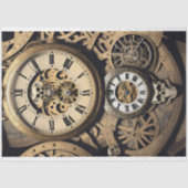 Papier Mousseline Mousseline Steampunk watches skulls Tissue paper (Recto)