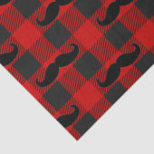 Papier Mousseline Moustache Buffalo Plaid Motif noir et rouge (Détail)