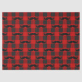 Papier Mousseline Moustache Buffalo Plaid Motif noir et rouge (Recto)