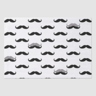 Papier Mousseline Moustache noire et blanche