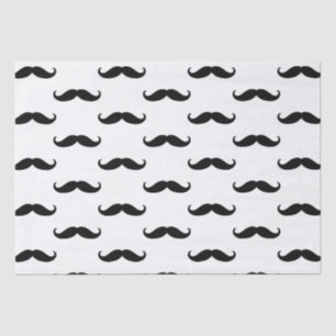 Papier Mousseline Moustache noire et blanche