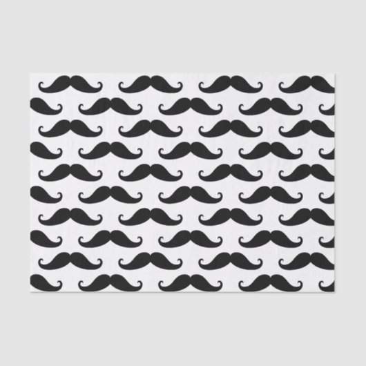 Papier Mousseline Moustache noire et blanche de guidon d'amusement (Recto)