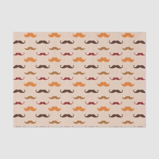 Papier Mousseline Moustaches colorées (Recto)