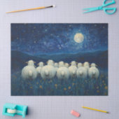 Papier Mousseline Mouton Starry Peinture à l'huile de nuit Découpage (Artisanat)