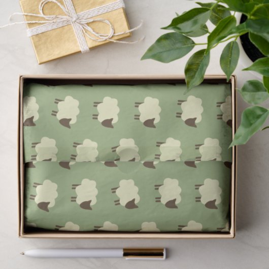 Papier Mousseline Moutons (Cadeau)