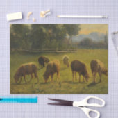 Papier Mousseline Moutons dans un paysage rural (ferme française) (Artisanat)