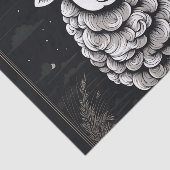 Papier Mousseline Moutons Fluffants Noir Et Blanc (Détail)