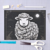Papier Mousseline Moutons Fluffants Noir Et Blanc (Artisanat)