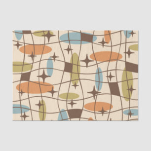 Papier Mousseline Moyen Siècle moderne de l'âge atomique Motif cosmi