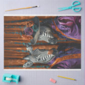 Papier Mousseline Mr & Mrs Zebra Purple Coloured Decoupage (Artisanat)