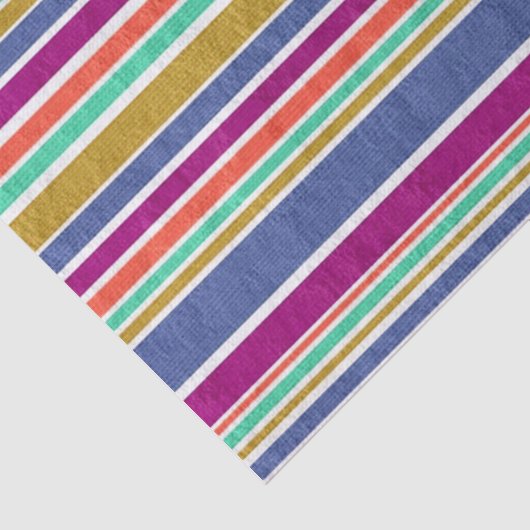 Papier Mousseline Multi-Colored Textile Stripes (Détail)