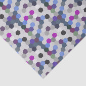 Papier Mousseline Multi Hexagons violet sans fil (Détail)