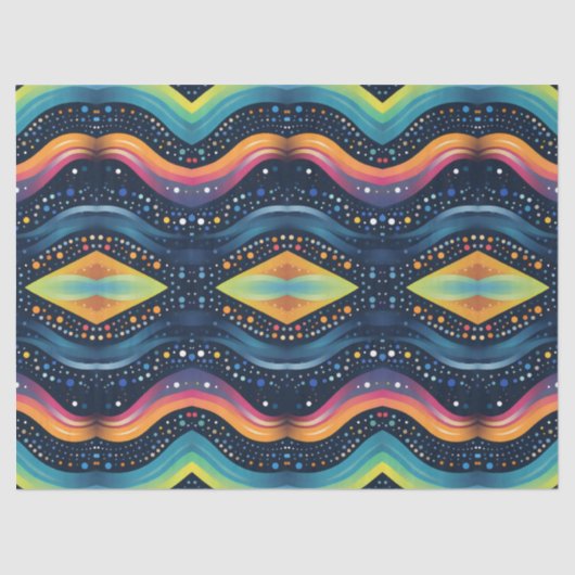 Papier Mousseline multicolore vague (Recto)