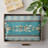 Papier Mousseline Multiples Motifs, Turquoise, Vert, Rouille, Or, Fl (Cadeau)