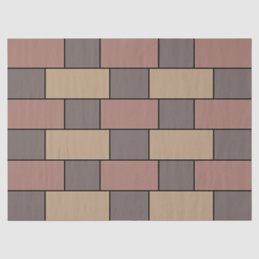Papier Mousseline Mur de briques gris pêche rose (Recto)