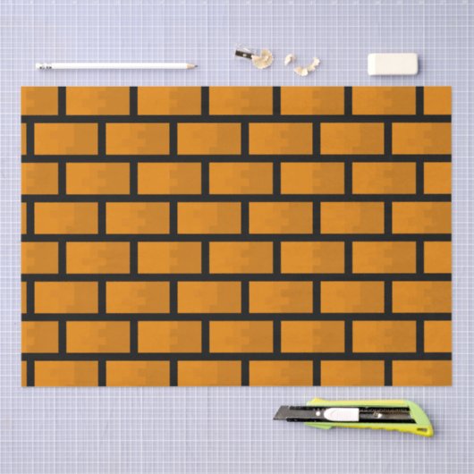 Papier Mousseline Mur en briques 8 bits (Artisanat)