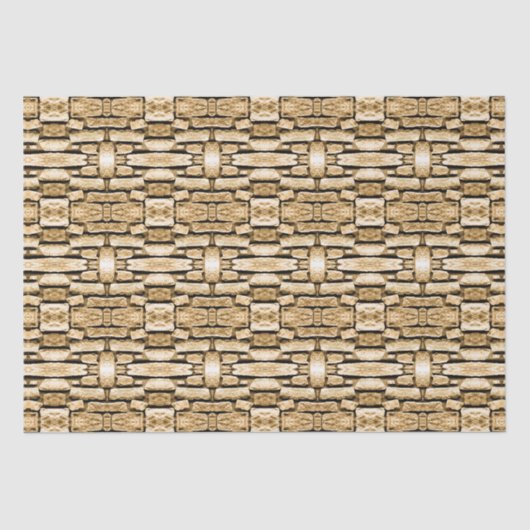 Papier Mousseline Mur en pierre Tan Sud-Ouest Rustique Motif géométr (Recto)