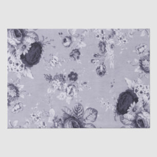 Papier Mousseline Mûre Toile floral vintage pourpre bleu No.4