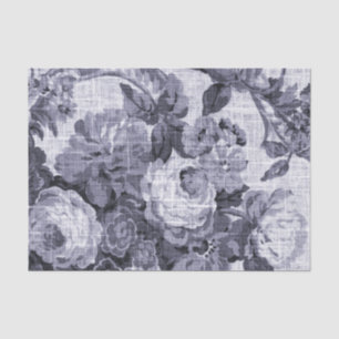 Papier Mousseline Mûre Toile floral vintage pourpre bleu No.5