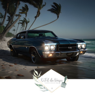 Papier Mousseline Muscle Car - Chevelle - Plage avant de découpage