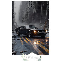 Muscle Car Ville post-apocalyptique paysage Découp