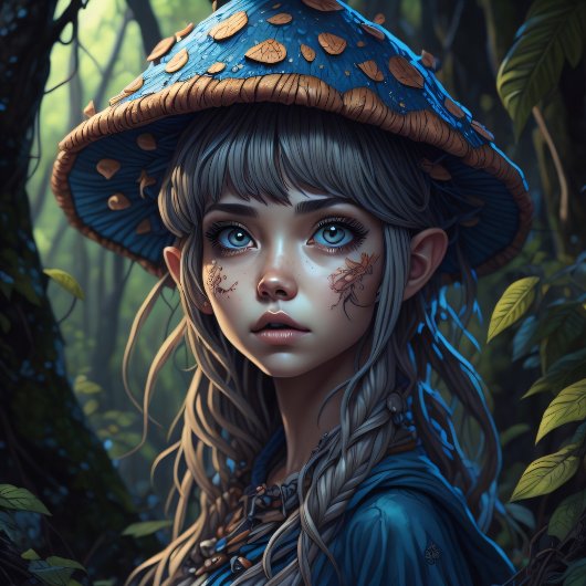 Papier Mousseline Mushroom Gypsy woman v10 tissue paper