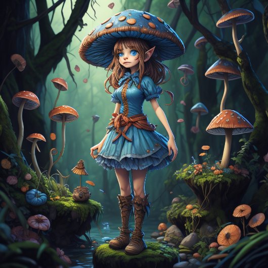 Papier Mousseline Mushroom Gypsy woman v4 tissue paper