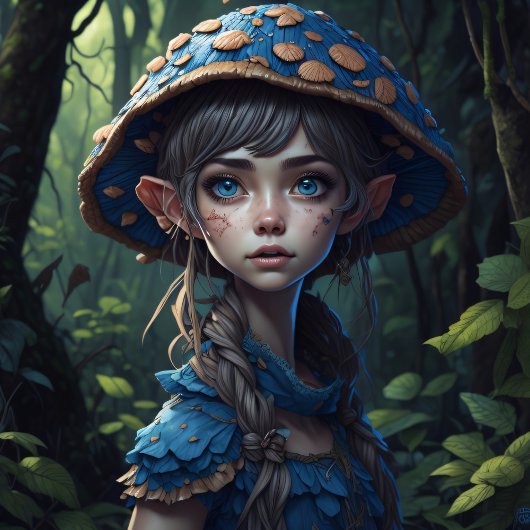 Papier Mousseline Mushroom Gypsy woman v8 tissue paper