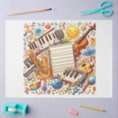 Papier Mousseline Music Notes Series Design 10 (Artisanat)