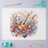 Papier Mousseline Music Notes Series Design 11 (Artisanat)