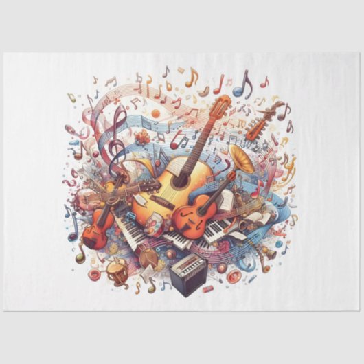 Papier Mousseline Music Notes Series Design 11 (Recto)
