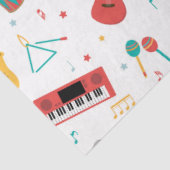 Papier Mousseline Musical Instruments Music Theme Pattern (Détail)