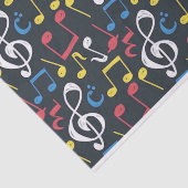 Papier Mousseline Musique colorée note musicienne Motif (Détail)