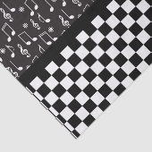 Papier Mousseline Musique et damier noir et blanc (Détail)