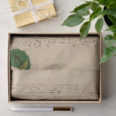 Papier Mousseline Musique et Rose 12 (Cadeau)