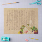 Papier Mousseline Musique et Rose 13 (Artisanat)