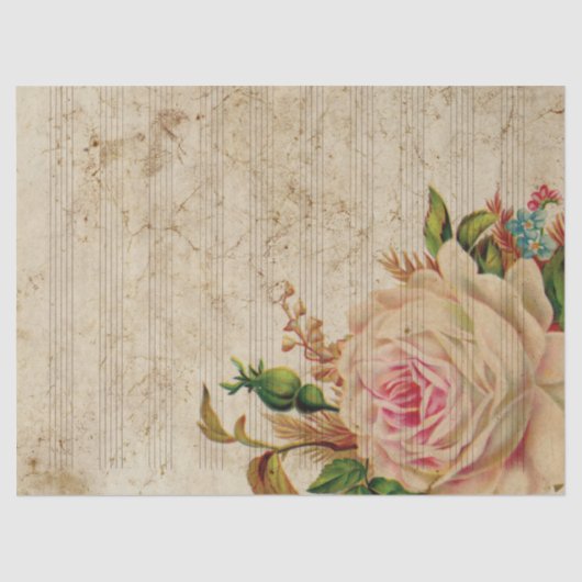 Papier Mousseline Musique et Rose Series Design 17 (Recto)