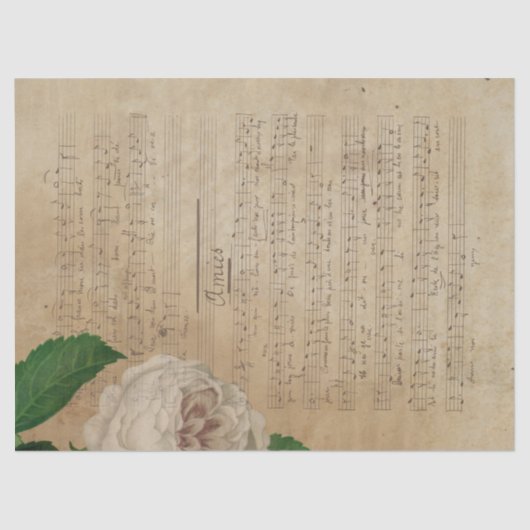 Papier Mousseline Musique et Rose Series Design 4 (Recto)