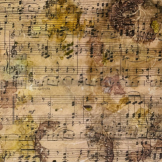 Papier Mousseline Musique Floral Grunge Decoupage Botanique
