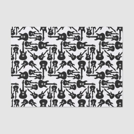 Papier Mousseline Musique Motif de guitare électrique sur mesure (Recto)