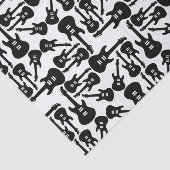 Papier Mousseline Musique Motif de guitare électrique sur mesure (Détail)