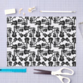 Papier Mousseline Musique Motif de guitare électrique sur mesure (Artisanat)