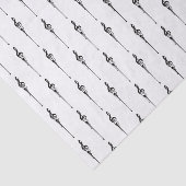 Papier Mousseline Musique Motif Melting Treble Clef noir et blanc (Détail)