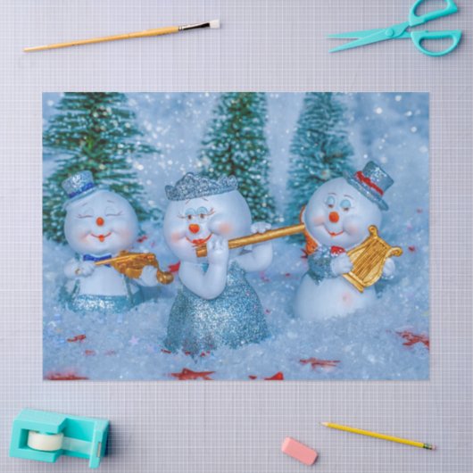 Papier Mousseline musique neige papier de tissu (Artisanat)