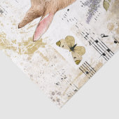 Papier Mousseline Musique papillon Fleur de lapin Gold Découpage Idé (Détail)