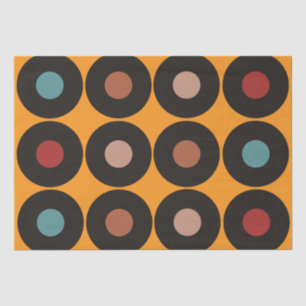 Papier Mousseline Musique sur disque vinyle rétro vintage