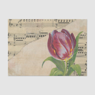 Papier Mousseline Musique victorienne vintage Tulips romantiques
