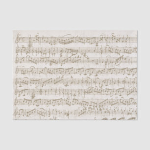 Papier Mousseline Musique vintage Chanson Beige Neutre Découpage