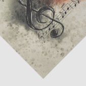 Papier Mousseline Musique violoniste Notes aquarelle Découpage (Détail)