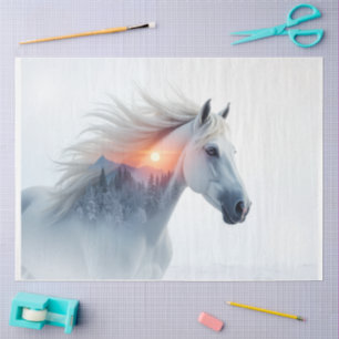 Papier Mousseline Mustang sauvage au coucher du soleil